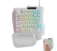 Générique Game Keypad, Keyboard meccanical, Ergonomic Portable Compact Single Handed Compatibility Programmable Mechanical Keys for Gamers, 22,5 x 17,7 x 3 cm, White, Black
