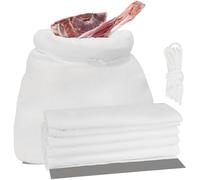 Générique Game Meat Bags, Pack Moose Bags Reflective Strip, 11,81 x 47,24 pollici, Breathable Hunting Gear, Reusable Wild Storage for Elk, Deer, and Large Game Processing (White), 6 pezzi Set, Se