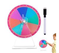 Générique Game Wheel, Prize Wheel, Acrylic Tabletop Roulette, Erasable Marker Included, Colorful Rainbow Design, Excellent for Trade Shows, Carnival, Classroom, Fun Party Activities