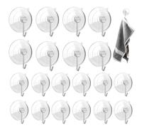 Générique Ganci a per doccia, 20 ventose trasparenti con ganci, di archiviazione per la casa, per bagno, porte, auto, piastrelle e scrivania