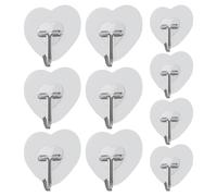 Générique Ganci da parete adesivi forti ganci da parete trasparenti a forma di cuore 10 pezzi portachiavi per bagno cucina porta di casa