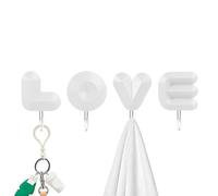 Générique Ganci da parete adesivi, ganci da parete adesivi, ganci per lettere, ganci per lettere, ganci impermeabili, per soggiorno, bagno, cucina, camera da letto, decorazione 4 pezzi