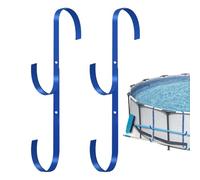 Générique Ganci portaoggetti per posatoi da piscina - Supporto da parete in metallo robusto | Set di 2 ganci per attrezzature per recinzioni piscina - per accessori per spazzino rastrello spazzola