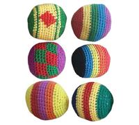 Générique Gancio Hacky Ball | Handmade Multicolored 6 pezzi Geometric Pattern,Foot Bag Kick Sack,for Park Beach Friends Gathering Family Time Party, Kids Adult