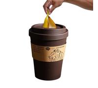 Générique Garbage Bin - Trash Can | Garbage Container Bin | Swing Lid Long Lasting Storage Container Basket | Coffee Cup Mini Trash Can With Lid For Dorm Office Desk Patio Toilet Outdoor