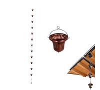 Générique Garden Rain Chains,3,8 m Modern Replacement Decoration - Metal Rain Chain for Gutters - Raining Catcher Chainn with 12 coppe - for Garden Backyard Courtyard Patio Terrace Deck Balcony Villas