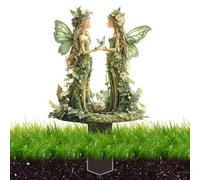 Générique Garden Stake Decor, 2D Flat Spring Fairy Ornament, 12 x 20 x 0,3 cm, 4,72 x 7,87 x 0,12 pollici, Fade-Resistant Outdoor Art, Metal Figure, 20 cm Yard Porch Flower Bed Decoration