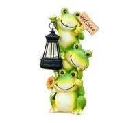 Générique Garden Statues for Outside - Solar Lantern Lights Outdoor Garden | LED Decorative Frog Statue with Lantern for Patio Lawn Courtyard Pathway Ground Waterscape Yard Outside