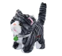 Générique Gatto di peluche elettrico interattivo 17 cm per gioco d'imitazione, animale elettronico che parla e cammina, regalo per ragazze ragazzi adolescenti e amanti dei