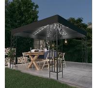 Générique Gazebo con ghirlanda luminosa a LED 3 x 3 m Antracite, Casa e Giardino, Prati e Giardini, Vita all'aperto,Strutture esterne,Tende e rifugi,Antracite, 29.4 KG,3070296