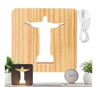 Générique Gesù luce notturna lampada LED illusione Gesù | Lampada da tavolo Sleep Cristo Gesù LED - Lampade da tavolo in legno fatte a mano decorazione di Gesù per ufficio camera da letto