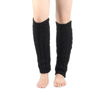Générique Ghette pony Verde Plush Belt Wool Dough Hosiery Knitted Wool Warm Leg Boots Thickened Socks Ghette Neve, Le Noir, Taglia Unica