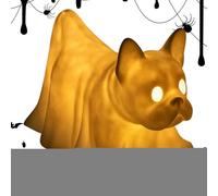 Générique Ghost Dog, Dog Figurine, Led Night Light Halloween Decor, Resin Nightlight Statua per Holiday, Children, Fireplace, Tabletop, Mantel, Bookshelf, Desktop, Workplace and Events