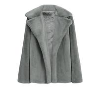 Générique Giacca da donna a mezza stagione, taglia grande, cappotto da donna in pelliccia, tinta unita, felpa a maniche lunghe, confortevole, giacche alla moda, giacca classica, cappotti rilassati