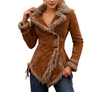 Générique Giacca da donna chic ed elegante top a metà stagione grande giacca invernale calda autunno trapuntata giacca da baseball leggera con bottoni Sherpa con tasche cardigan moto casual giacca