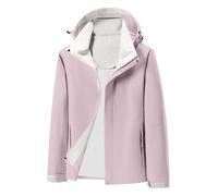 Générique Giacca da donna, impermeabile, con cappuccio, rimovibile, giacche da escursionismo, softshell, da donna, cappotto traspirante giacche alla moda, giacca casual, cappotto con cerniera e tasca