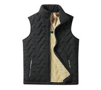 Générique Giacca da uomo e gilet invernale da uomo primavera e autunno pile di agnello caldo più velluto spesso antivento giacca con cerniera gilet Giacca Piumino Uomo Senza, Le Noir, XXL