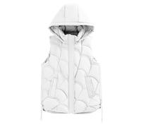 Générique Giacca gatto uomo Down Cotton Waistcoat femminile Autunno And Winter Shoulders Stand Up Collar Short Of Jacket Hundred Cotton Vest Coat Gilet con cappuccio da uomo, bianco, L