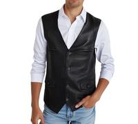 Générique Giacca in pile da uomo Industries Puffer Vest trapuntata Sleeveless Jacket Outwear Winter Outdoor Warm Puffy Water Giacca Uomo Lavoro Senza, Le Noir, L