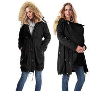 Générique Giacca invernale da donna incinta - Cappotto mezza stagione oversize donna Bonobo Cappotti con cappuccio Giacca tinta unita con due tasche Cappotto per il tempo libero all'aperto Giacche
