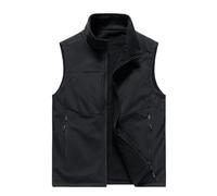 Générique Gilet da uomo senza pelle alla moda e confortevole Warm Full Zip Vest Fleece Vest Warm Vest Gilet Palla Uomo, Le Noir, M