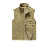 Générique Gilet da uomo senza pelle alla moda e confortevole Warm Full Zip Vest Fleece Vest Warm Vest Gilet Palla Uomo, cachi., 5X-Large