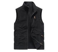 Générique Gilet in pile da uomo, con cappuccio, fashionable e confortevole, Warm Full Zip Vest Fleece Vest Warm Gilet senza uomo, Le Noir, L