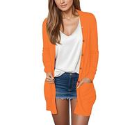 Générique Gilet lungo caldo da donna, cardigan da donna chic ed elegante, a maniche lunghe, cardigan lavorato a maglia davanti aperto leggero, cappotto tinta unita, confortevole, traspirante, morbido