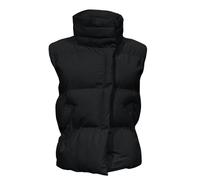Générique Gilet Oro Autunno And Inverno Solid Colour Waistcoat Lapel New Sleeveless Cotton Clothing Vest Gilet Giacca Donna Giacca Corta a Quadri, Le Noir, S