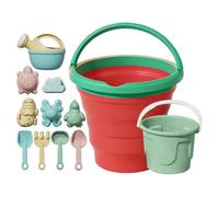 Générique Giocattoli di sabbia per | Secchio pieghevole e set di stampi,Accessori da viaggio colorati per la sabbia,per i 3 anni Ragazze Ragazzi Outdoor Viaggi