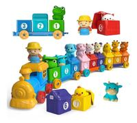 Générique Giocattoli Treno,Giochi Interattivi di apprendimento di Ordinamento dei Colori,Set Treno con Puppette Dita Animali | per Raduni Casa Materna Viaggio Regali