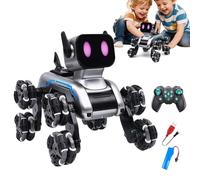 Générique Giocattolo Cane Telecomandato Per,Robot Cane Giocattolo Bambino - Robot Cucciolo Intelligente a Otto Ruote per Interni ed Esterni