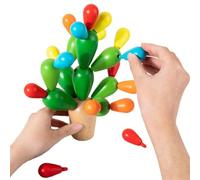 Générique Giocattolo di cactus Arcobaleno impilabile in legno - Blocchi da 28 pezzi, giocattolo per base, 7,5 x 5,5 cm, grande, medio e piccolo, sviluppo della coscienza dei colori