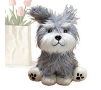 Générique Giocattolo di peluche cane Schnauzer per | Modello Realistico di Cane Schnauzer Peluche - Modello di animale in Peluche Collezione Compagno di Sonno per Adolescenti Adulti