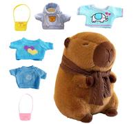 Générique Giocattolo di peluche Capybara con i vestiti, Peluche Vestire Capybara - Giocattolo in in | Bambole in con 4 vestiti e