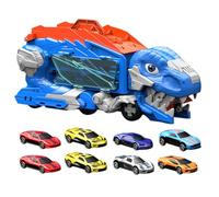 Générique Giocattolo per auto Dinosauro, Camion Rimorchio Pieghevole, Trasportatore Portatile con Otto Auto 3 Anni e Più Viaggi Casa Compleanno Natale