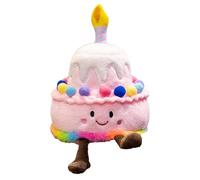 Générique Giocattolo per torta di primo compleanno, giocattolo per torta di compleanno musicale, a forma di peluche, a forma di cuore, cuscino canto in peluche, canzone melodica allegra annivers