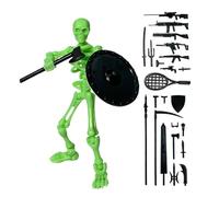 Générique Giocattolo scheletro - Statuetta d'azione piccola decorazione scheletro con accessori, articolazioni mobili decorazione, scaffale ufficio per Halloween e Natale