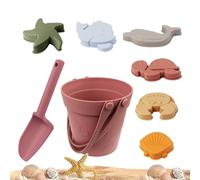 Générique Giochi da Spiaggia in Silicone | Secchiello e Animali in Silicone - Set Nomade per,per Viaggi Vacanze Mare Piscina Sabbia