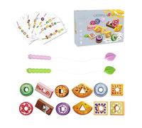 Générique Gioco di infilaggio,Stimolatore di coordinamento occhio-mano - Filo di frutta e verdura educativo per l'apprendimento materno casa viaggio ragazzi