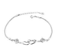 Générique Gioielli Bracciali Gioielli Cuore Braccialetti Per Donne Teen Girls Love Heart Charm Catena Bracciale Hollow Out Heart Bracciali Per Donne Fashion Jewelry Regalo Set Gioielli, Taglia unica