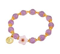 Générique Gioielli Elastici Coppia Classico Bracciale Gemstones Bracciale Peach Multi Color Quarzo Bangle Semi Gems For Luck Wisdom Pr Classico Bracciale Argento Bracciale Gioielli, Taglia unica
