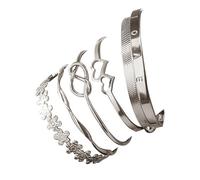 Générique Gioielli Elastico Magnetico Gioielli Peach Geometric Bracciale 4 Piece Set Per Uomo Bracciale Messaggi Uomini Anelli, A, alluminio alloy, Nessuna pietra preziosa