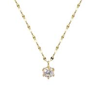 Générique Gioielli fantasiosi da donna, con cristalli di zirconi, rotondi, stile retrò, semplice, brillante, ciondolo lungo il buono e il cattivo