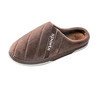 Générique Gioielli Uomo Caro Inverno Coppie Uomini Caldo Casa Baotou Peluche Sfondo Morbido Confortevole Tinta unita Piatto Cotone Pantofole Stivale Uomo Inverno Costoso, marrone, 45 EU