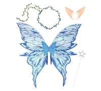 Générique Girls Fairy Wings, Butterfly Costume Accessory, Lightweight Angel Dress-Up Wings, Elastic Shoulder Straps, Sparkly Mesh Design per Cosplay, feste di compleanno, eventi di makeup, Holiday