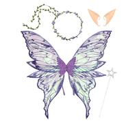 Générique Girls Fairy Wings, Butterfly Costume Accessory, Lightweight Angel Dress-Up Wings, Elastic Shoulder Straps, Sparkly Mesh Design per Cosplay, feste di compleanno, eventi di makeup, Holiday