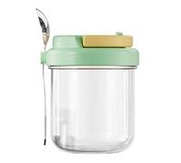 Générique Glass Containers - Overnight Oats Containers With Lids | 400 ml Reusable Oatmeal With Lids| | Oatmeal Cups Withs Lidss For Budding Insalad Snack Perfetto Fruit Jam