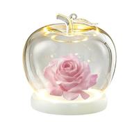 Générique Glass Dome Display - Fruit Shape LED Glowing Base Cover | Preserved Flower Showcase Clear Dustproof Decorative Case Protection Stand for Jewelry, Figures, Dolls Crafts, Home or Office Use