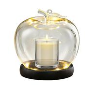 Générique Glass Dome Display - Fruit Shape LED Glowing Base Cover | Preserved Flower Showcase Clear Dustproof Decorative Case Protection Stand for Jewelry, Figures, Dolls Crafts, Home or Office Use
